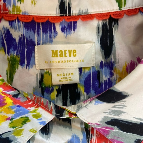 ANTHROPOLOGIE MAEVE Rachael collared  Floral Blouse Balloon Sleeve Size Medium - Picture 10 of 12